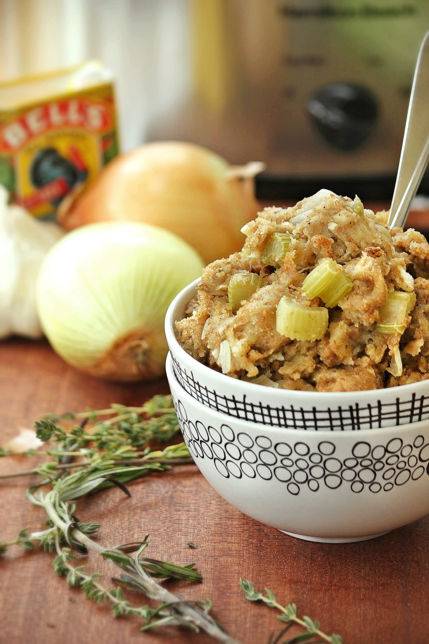 Crock Pot Thanksgiving Stuffing | And They Cooked Happily Ever After