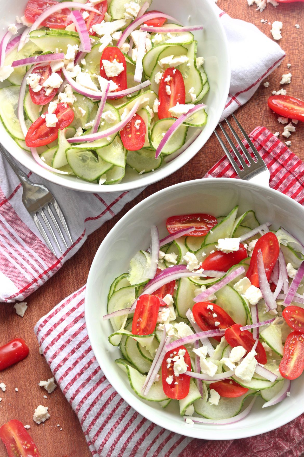 Greek Salad With Spiralized Cucumber Noodles And They Cooked Happily Ever After 6641